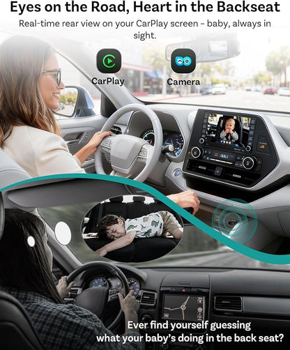 OTTOCAST Cabin Care Car Adapter with Baby Car Camera, Wireless CarPlay Display on CarScreen 2026, Plug-and-Play 1080P HD Rear Seat Baby Monitor, Split Screen Navigation, for Parents & Pet Owners