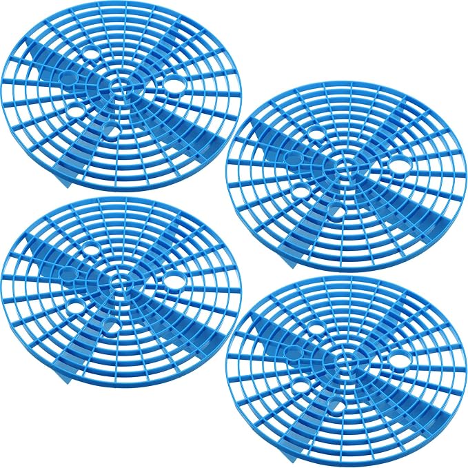 Tallew Car Wash Bucket Insert Grit Traps for Car Washing Detailing Kit Accessories Cleaning Tool Fits 12 Inch Diameter Bucket or 3-5 Gallon(Blue,4 Pieces)