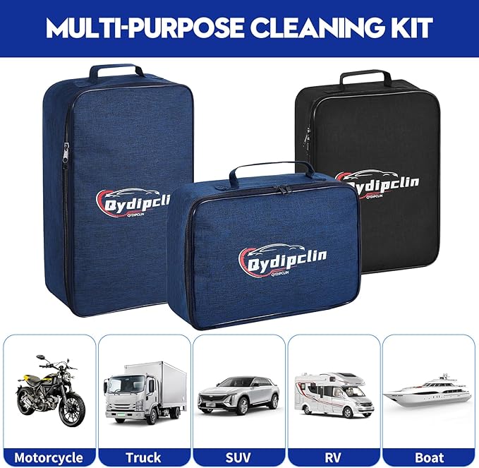Qydipclin 23Pcs Car Detailing Kit, Car Detailing Brush Set, Car Wash Cleaning Kit, Car Detailing Brushes, Professional Car Care Kit for Interior Exterior Wheels, Blue