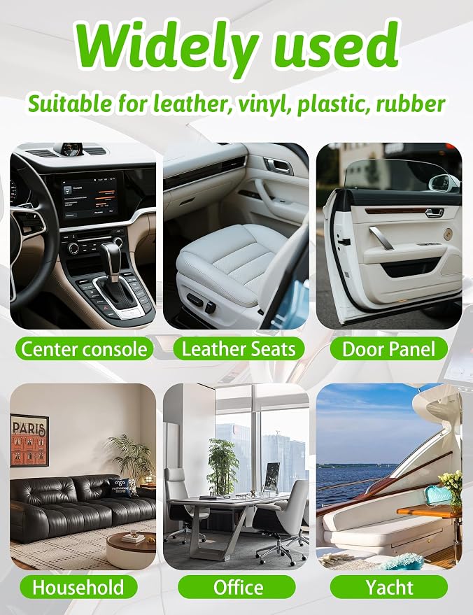 Kingvo Interior Car Cleaner, Car Seat Cleaner Cleaning Kit Carpet Shiny Stuff Deep Cleans Rubber Floor Mat Truck,Green Apple Scent