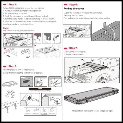 BDFHYK Hard Tri Fold Tonneau Cover for Chevy Silverado GMC Sierra 2500HD 3500HD 2020-2026 6'10" / 6.8 FT (82") Bed, Waterproof Truck Bed Cover with Anti-Theft Lock, for Camping and Work Trucks