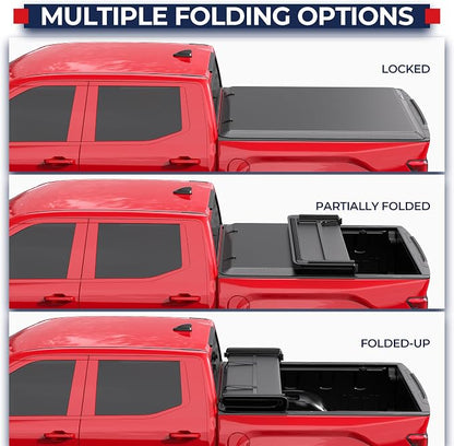MOSTPLUS 5FT Tri Fold Soft Tonneau Cover Truck Bed Compatible for 2024 2025 2026 Toyota Tacoma (Not for Trail Edition) On Top 60Inch
