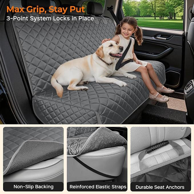 URPOWER Dog Car Seat Cover for Back Seat - Waterproof Car Seat Protector for Child Carseat & Pets, Nonslip Car Seat Covers for Mid-Size Cars & Mid-Size SUVs