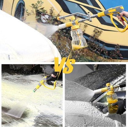 Foam Cannon for Pressure Washer with Dual Connector Accessory, Pressure Washer Double Tip Attachment for Foam Cannon,M22 and 1/4" Quick Connect, 5 Nozzle Tips