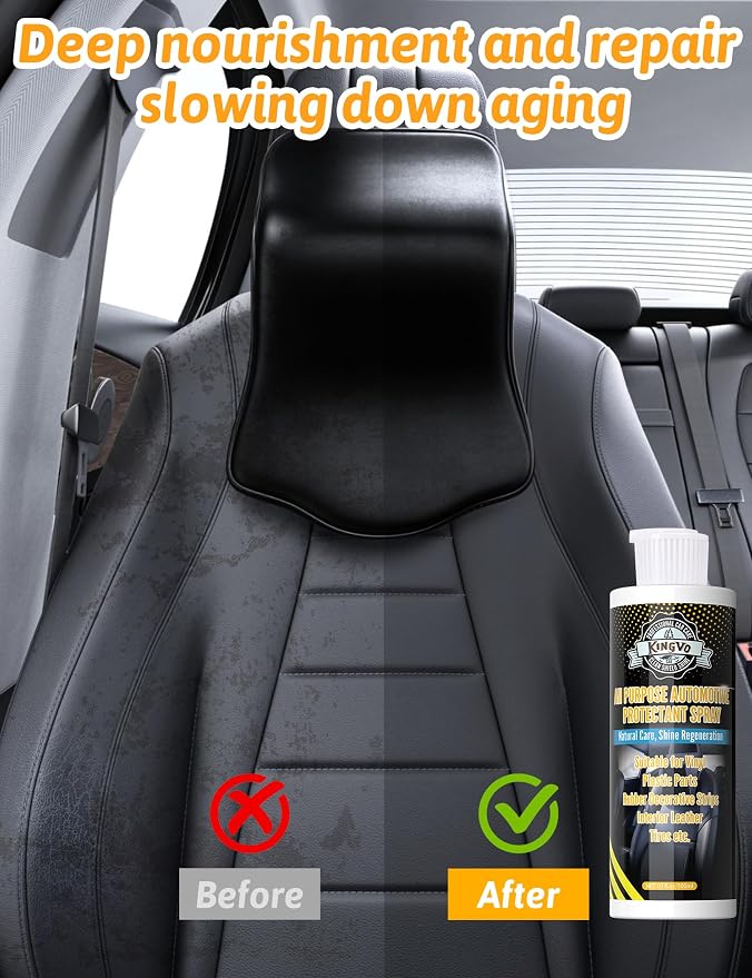 Kingvo Ceramic Spray Coating for Cars, Car Leather Conditioner Automotive Clear Coat Detail Spray Polishing Kit Leather Care Products