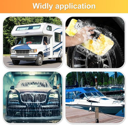 Vesici Car Wash Brush Head with Soft Detailing Bristle Flow Thru Car Cleaning Brush Exterior Car Wash Equipment for Auto Truck RV Boat Camper Washing, 10 Inch(Yellow, Green,2 Pcs)