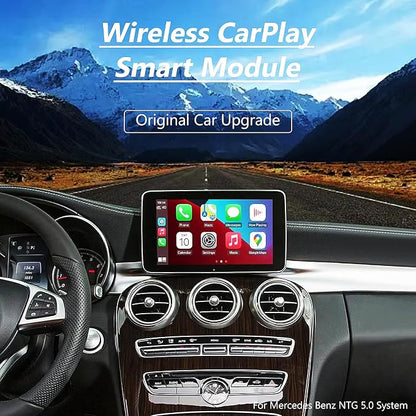 Wireless Carplay/Android Auto Adapter for Mercedes Benz A B CLA GLA C E ML GL GLK SLK, with NTG 5.0 System with Bluetooth, USB, Mirroring, Camera, Voice Control for Mercedes Benz Accessories