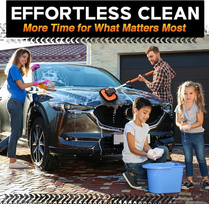 RoofPax Premium Car Wash Detailing Kit with 48.8" Extendable Telescoping Handle Chenille Microfiber Car Brush Wash Mop Mitt Scratch-Free Duster Exterior Magic Sponge & Cleaning Kit for All Vehicles