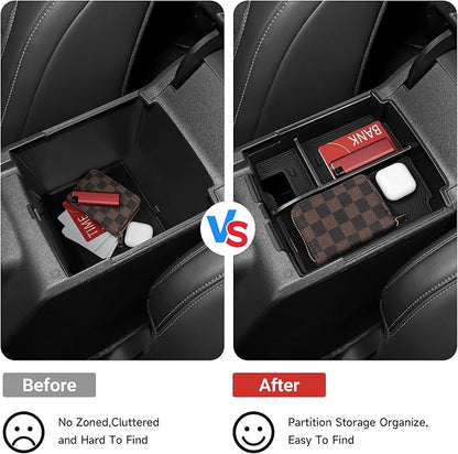 5PCS Center Console Tray for 2025 2026 Ford Bronco Accessaries 4 Door Full Size 2025 Bronco Front Rear Door Handle Pocket Storage Box ABS Material(Not Applicable Sport Models)
