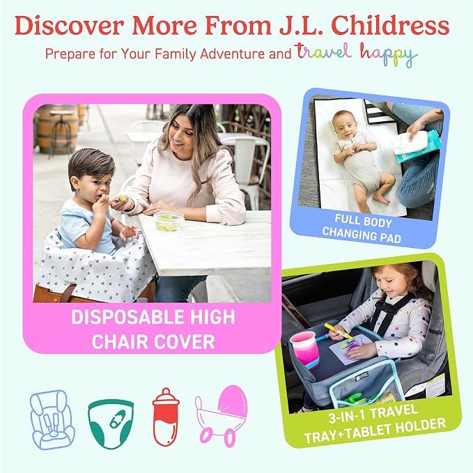J.L. Childress Padded Backpack Car Seat Bag - Car Seat Travel Bag for Airplane, Cover Fits Most Baby & Infant Carriers & Boosters, Airport Accessories for Gate Check or Baggage Check - Ultimate, Black