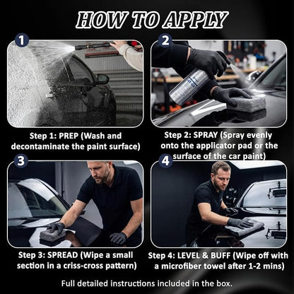 AirTighT Advanced Graphene Ceramic Coating 200ml AT-GX Nano Protectant Long-Lasting High Gloss Waterproof Professional DIY Car Paint Care Kit for Cars