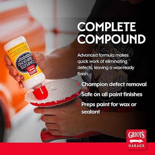 Griot's Garage Complete Compound, Car Scratch Remover for All Automotive Paint Finishes, Removes Scratches, Swirl Marks, Water Spots, Oxidation and Other Defects, 10862, 16oz