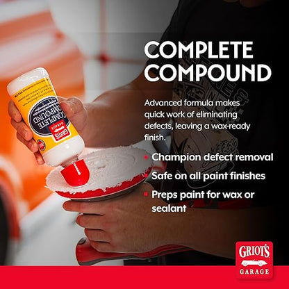 Griot's Garage Complete Compound, Car Scratch Remover for All Automotive Paint Finishes, Removes Scratches, Swirl Marks, Water Spots, Oxidation and Other Defects, 10862, 16oz