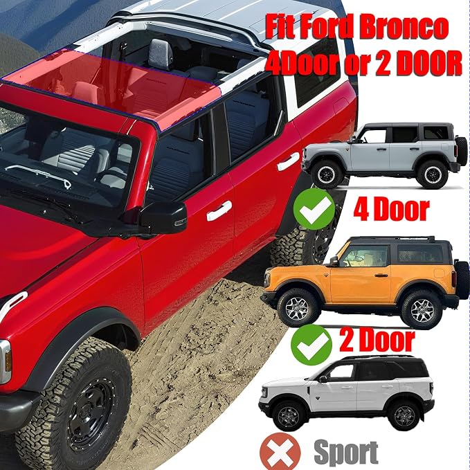 Thickened Hard Top Storage Bag Compatible with Ford Bronco 2021-2025 2/4-Door, Portable Freedom Panel Storage Bag for Front Roof Panel Over First Row Seat