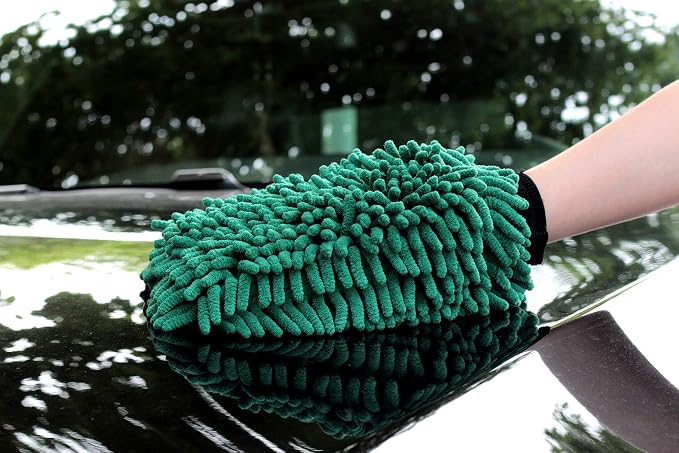 Maxshine Universal Chenille Microfiber Wash Mitt – Ultra-Soft Glove with Foam Core & Elastic Cuff – Scratch-Free, Lint-Free – Safe for Paint & Ideal for Exterior Car Detailing