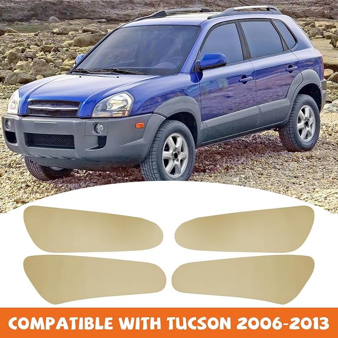 RUIANTE 4pcs Door Panel Cover Trim Replacement Compatible for Tucson 2006-2013 Car Interior Accessories (Beige)