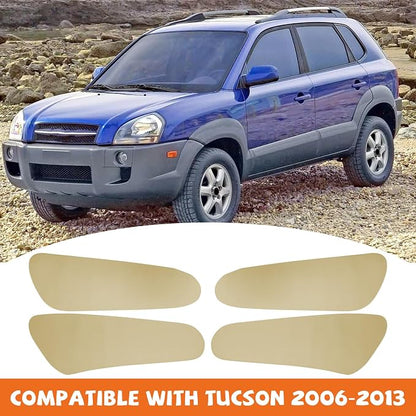 RUIANTE 4pcs Door Panel Cover Trim Replacement Compatible for Tucson 2006-2013 Car Interior Accessories (Beige)