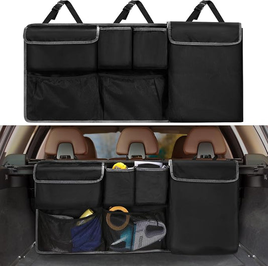 XHRING Car Trunk Organizer Storage Backseat Hanging Bag for Jeep Wrangler Grand Cherokee Renegade Cherokee Compass JL Wagoneer Patriot Liberty JK TJ Commander 2/4 Door SUV Accessories 2000-2025 2026