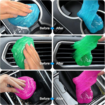 Car Cleaning Gels 4-Pack, Car Cleaning Putty Universal Auto Detailing Tools Car Interior Cleaner, Dust Cleaning Slime, Car Accessories for Car Vents & Keyboards, Clean Supplies– 320g (2.8oz/pcs)