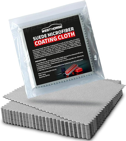 Suede Cloths, 30 Count, 4 x 4 inches, Grey | for Applying and Leveling Coatings, Scratch-Free, Ultra Absorbent Microfiber