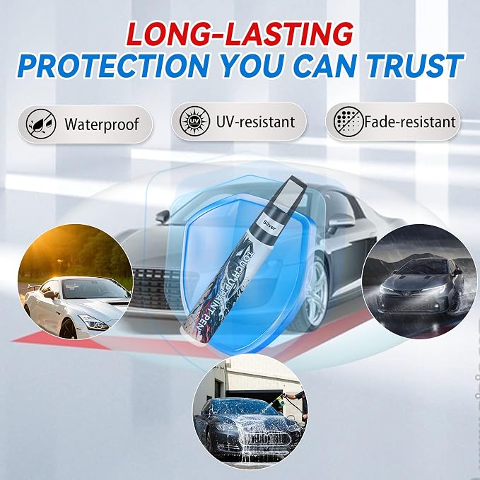 Touch Up Paint for Cars, Silver Car Paint Touch Up Pen, Car Paint Scratch Repair, Auto Paint Repair Pen, Professional Seamless Coverage, Color Accurate, Long lasting Adhension, Fast Drying