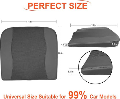 Lofty Aim Car Seat Cushion, Comfort Memory Foam Car Cushions for Driving - Sciatica & Lower Back Pain Relief, Driver Seat Pillow for Auto, Office Chair, Wheelchair - Obsidian Speck Black