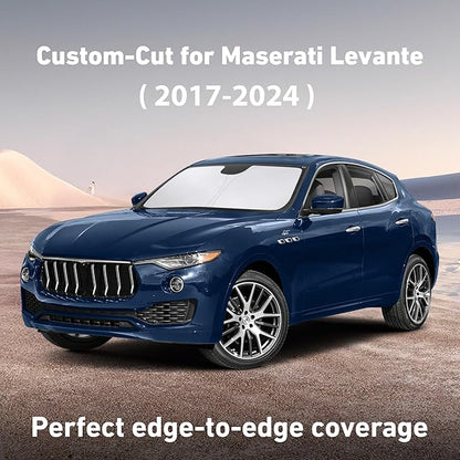 EcoNour Windshield Sunshade Compatible for Maserati Levante 2017-2022 2023 2024, Sun Visor for Front Windshield & Window Sun Shade Cover, UV Heat Blocker & Protector, Car Accessories