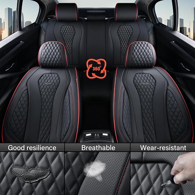Coverado Automotive Seat Covers, Leather Seat Covers Front Seat, Black Car Seat Covers, Luxury Car Seat Covers, Seat Cushion, Front Driver Seat Covers, Car Seat Protector Universal Fit Most Cars