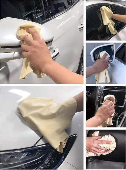 SHEEPSKIN ELITE Chamois Drying Cloth Car Drying Towel Real Leather Super Absorbent Fast Drying Natural Chamois Car Wash Cloth Accessory (2.5 sq. ft.)