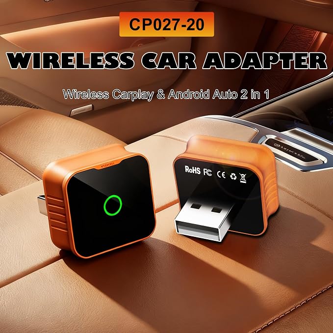 2026 Wireless CarPlay Adapter,5GHz USB & USB-C Dongle,Plug & Play for 2016+ Factory Wired CarPlay Vehicles,Low Heat Auto Connect CarPlay Converter for iPhone iOS 10+