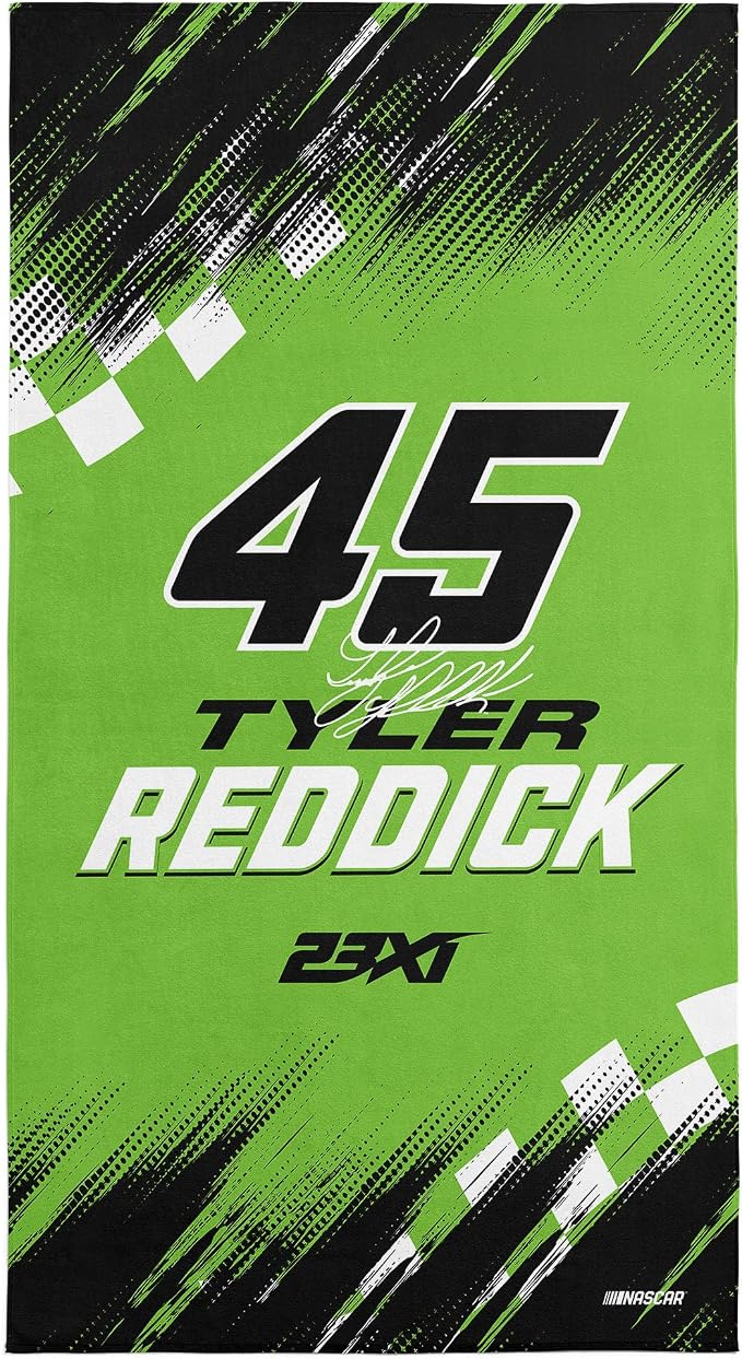 Northwest NASCAR Tyler Reddick Simple Speed Beach Towel, Cotton Blend Lightweight Bath, Pool Swim Travel Fan Gear, 30 x 60 Inch