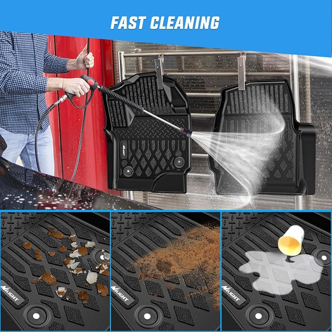 Nilight TPE Floor Mats for Ford F250 F350 F450 F550 Super Duty Crew Cab Bucket Seat 2017 2018 2019 2020 2021 2022 2023 2024 2025 2026 All Weather Custom Fit Heavy Duty Floor Liners