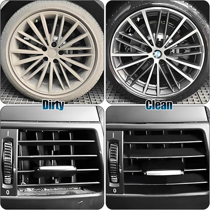 8Pcs Wheel Brush, Tire Brush, Wheel Cleaner Brush Set - 2 Soft Wheel Cleaning Brushes, Detailing Brush & Hard Tire Scrubber, Flexible and Durable Rim Cleaning Brush Kit for Wheels and Tires