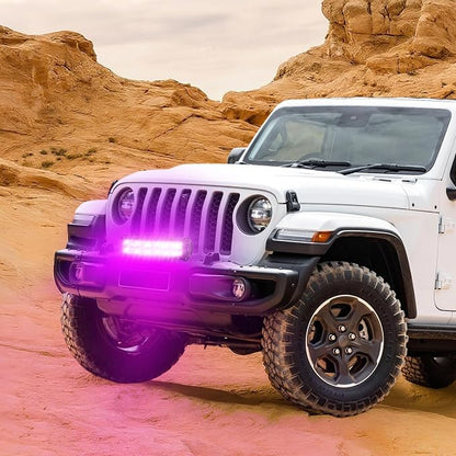 Nilight 12 Inch LED Light Bar Purple Triple Row 240W Flood Spot Combo Off Road Driving Decoration Neon Hunting Lighting for UTV Pick-up Van Boat Tractor