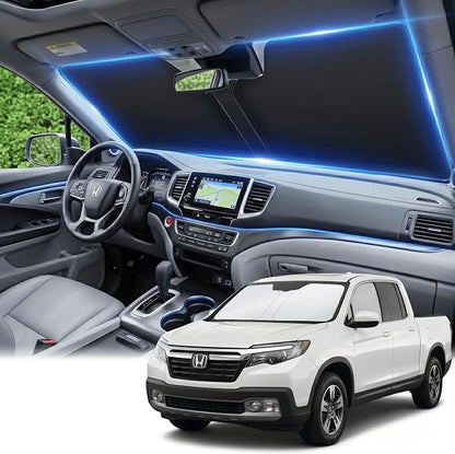 for Honda Ridgeline 2017-2024 2025 2026 Windshield Sun Shade Front Window Shade Custom Fit Ridgeline Accessories Sun Visor Foldable Shade Blocks UV Rays Summer Must Have Car Accessories
