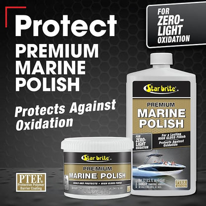 STAR BRITE Premium Marine Polish - Maximum UV Protection & High Gloss Finish - UV Inhibitors Stop Fading, Chalking & Oxidation While Repelling Water, Stains & Marine Deposits