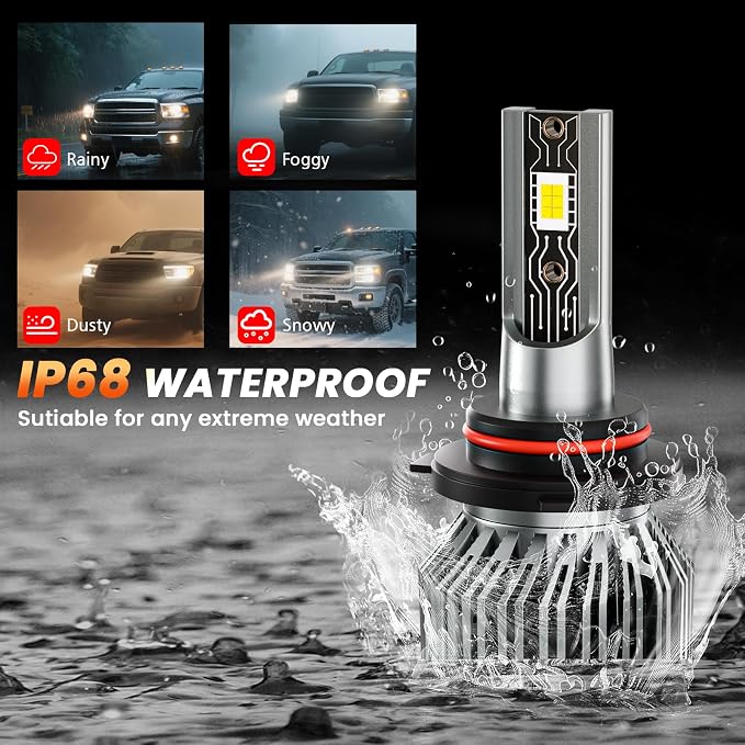 High Low Beam Fog Light Bulbs Set Fit for Subaru Outback 2005 2006 2007 2008 2009 2010 2011 2012 2013 2014 Car Driving Light Bulb,6500K White Car Lamp Bulb Kit,Plug and Play,IP68 4-Pack