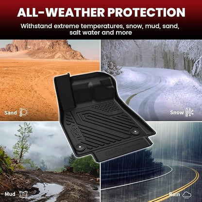 LASFIT Floor Mats & Cargo Mat for Audi Q5/SQ5 2018-2025 (Include Sportback 2021-2025), TPE All Weather Protection Custom Fit 1st & 2nd Row Floor Liners for Audi Automotive Accessories, Black