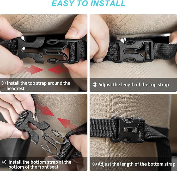 Matenf Car Organizer Back Seat with 9 Storage Pockets & 10″ Tablet Holder, 1Pack Seat Back Cover for Kids Toddlers, Kick Mats Protector, Keep Cars Vehicles Organized & Tidy, Travel Accessories