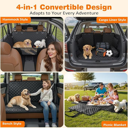 URPOWER Dog Car Seat Cover for Pets 100% Waterproof Seat Cover Hammock 600D Heavy Duty Scratch Proof Nonslip Durable Soft Back Seat Covers for Cars Trucks and SUVs