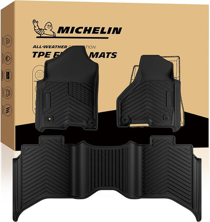Michelin Vehicle Mats, All-Weather TPE Custom Fit Liner for 2013-2018 Ram 1500/2500/3500 & 2019-2024 Ram 1500 Classic Crew Cab Bucket Seat, Premier