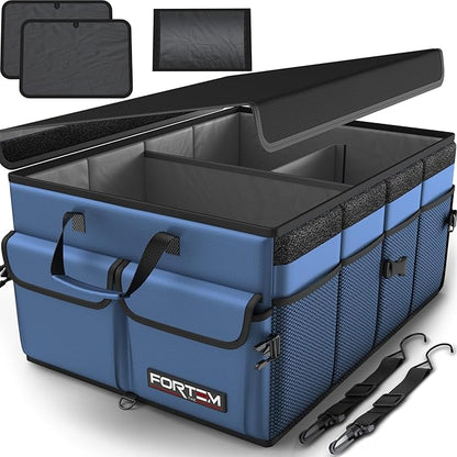 FORTEM Trunk Organizer For SUV Car Trunk Organizer, Foldable Storage, Car Accessories for Women Men, Collapsible Bag, 600D Oxford, Non Slip Bottom, Straps, Soft Cover (65L)