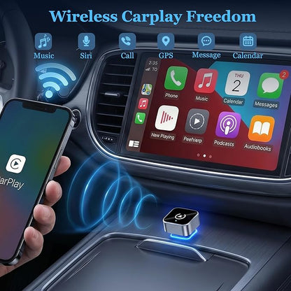 2026 Upgraded Wireless CarPlay & Android Auto Adapter, Fast Connection, Universal Fit for Most Wired Original Car Systems, Mini Portable Car Smart Adapter