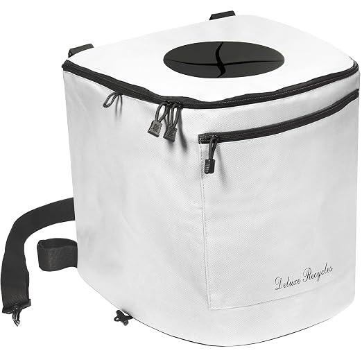 Portable Trash Can for Boating and Camping - Durable and Collapsible with Inner Bin - Kayak, Fishing, Beach, Hiking and Camping Essentials, Boat Accessories 8 Gallon Trash Can (White)