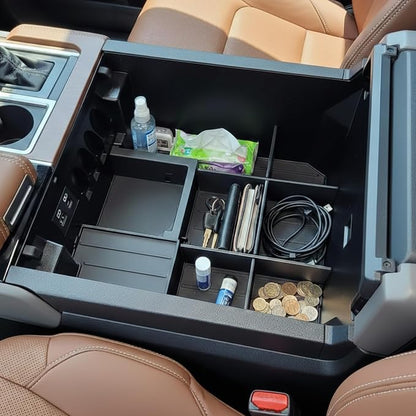 Vehicle OCD - Center Console Organizer for Toyota Tundra (2022-2026) / Toyota Sequoia (2023-2026) – Made in USA - NOT Compatible with Center Console Safe - SLX178