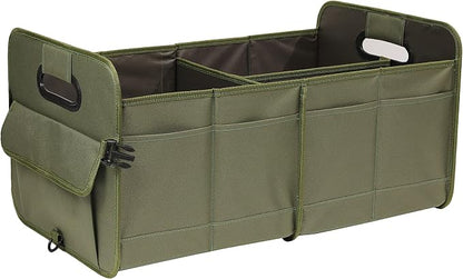 AOKJOY Car Trunk Organizer, Green, Foldable, Non-slip, Adjustable, Multiple Compartments, 600D Oxford Cloth Material