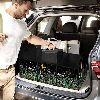 WildFlower 50L Waterproof Polyester Trunk Organizer Car Storage MultiCompartment Large Capacity Poket