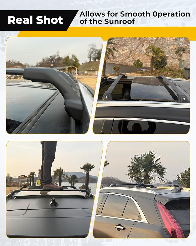 265LBS Lockable Cross Bars Roof Rack Fit for GMC Acadia 2017-2023 Aluminum Crossbars Cargo Bar Luggage Baggage Carrier Rooftop Accessories, for Storage Bag Kayak Snowboard Canoe Bike