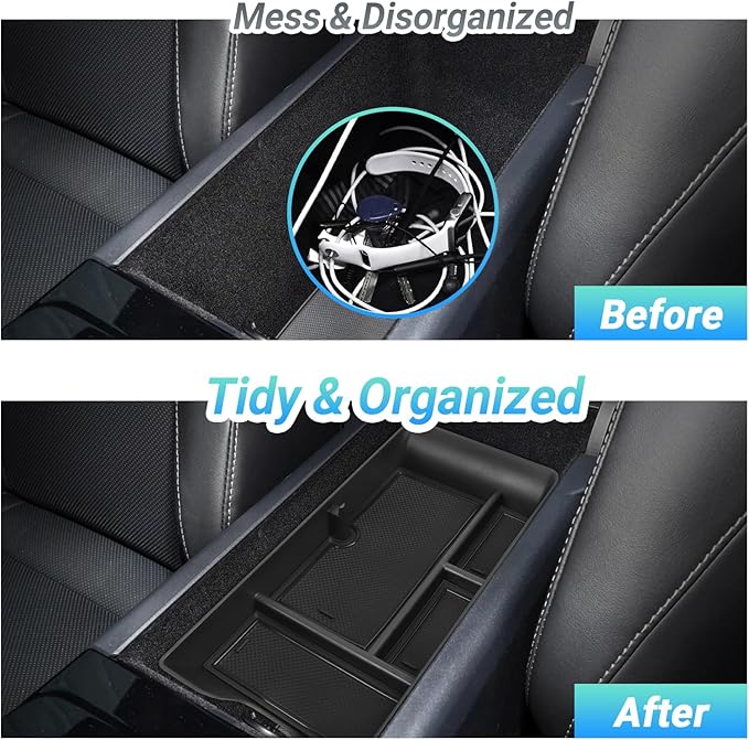 Center Console Organizer Compatible with 2025-2026 Toyota Camry Accessories, Armrest Storage Box Glove Organizer Tray Secondary Insert with Coin and Sunglasses Holder