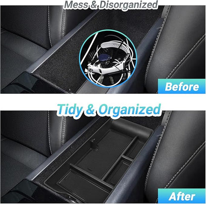Center Console Organizer Compatible with 2025-2026 Toyota Camry Accessories, Armrest Storage Box Glove Organizer Tray Secondary Insert with Coin and Sunglasses Holder